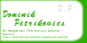 dominik petrikovics business card